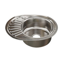 Мойка овал 57х45 (0,8) прав вып 3 1/2 MIXLINE 18 см с сифоном - 533710 