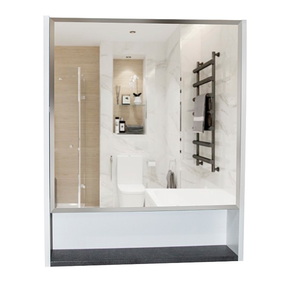 Зеркальный шкаф &amp;quot;Сура 60&amp;quot; без подсветки, без полок (ПВХ) - 539801 