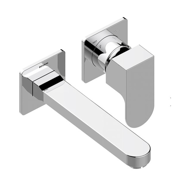 Комплект Bossini TEO Смеситель для раковины, настенный, встраиваемый, с изливом 18.5 см, хром + Встраиваемая часть однорычажного смесителя (Z00732.030+Z00801)