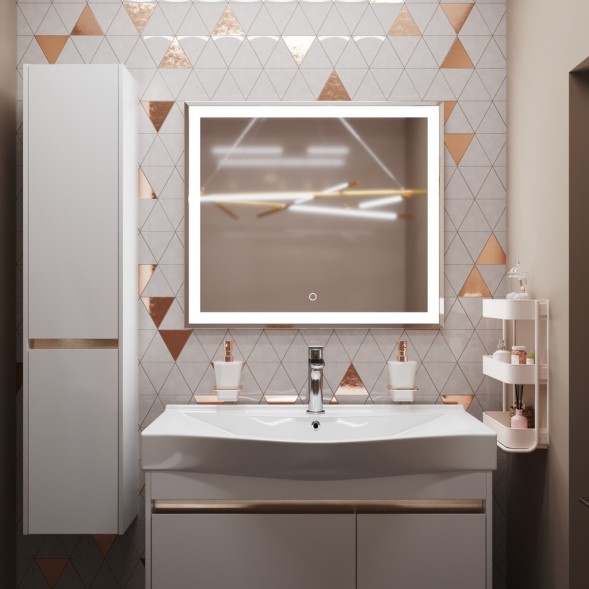 Зеркало MIXLINE &amp;quot;Минио&amp;quot; 800*700 (ШВ) сенсорный выключатель, светодиодная подсветка - MLZ.Mi.8-7.1.2 