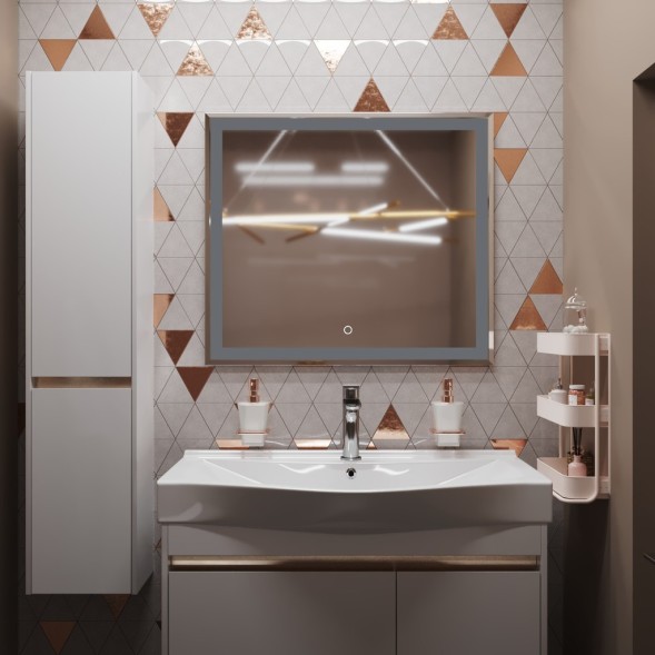 Зеркало MIXLINE &amp;quot;Минио&amp;quot; 800*700 (ШВ) сенсорный выключатель, светодиодная подсветка - MLZ.Mi.8-7.1.2 