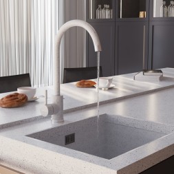 Смеситель для кухни 35к MIXLINE ML-GS15 (310) серый высок. излив - ML-GS15 (310)