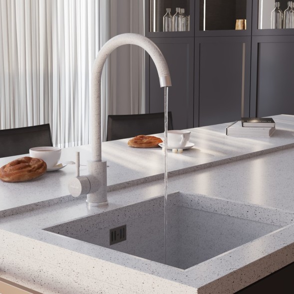 Смеситель для кухни 35к MIXLINE ML-GS15 (310) серый высок. излив - ML-GS15 (310) 