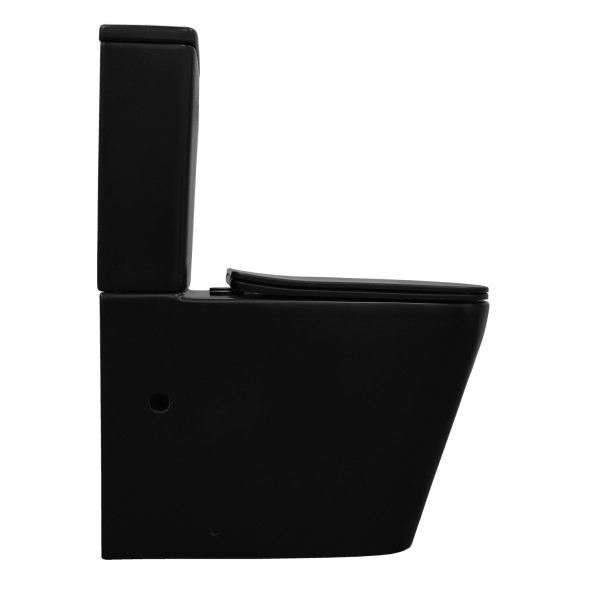 Унитаз-компакт Azario Black King 370х640х810 безободковый, с быстросъемным сиденьем микролифт, черный матовый (AZ-8303D)