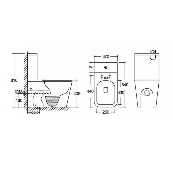 Унитаз-компакт Azario Black King 370х640х810 безободковый, с быстросъемным сиденьем микролифт, черный матовый (AZ-8303D)