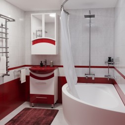 Зеркальный шкаф &amp;quot;РАДУГА-46&amp;quot; красный без подсветки - 522475 