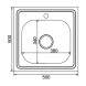 Мойка 50х50 (0,6) вып 3 1/2 MIXLINE 16см с сифоном - 527973 