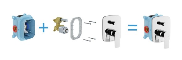 Смеситель для ванны/душа Ravak Classic CL 065.00, с внутренней частью, однорычажный, хром (X070088)