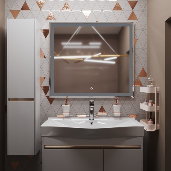 Зеркало MIXLINE &amp;quot;Минио&amp;quot; 900*800 (ШВ) сенсорный выключатель, светодиодная подсветка - MLZ.Mi.9-8.1.2 