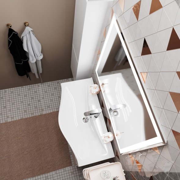 Зеркало MIXLINE &amp;quot;Минио&amp;quot; 900*800 (ШВ) сенсорный выключатель, светодиодная подсветка - MLZ.Mi.9-8.1.2 