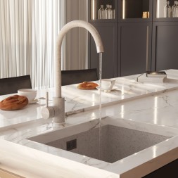 Смеситель для кухни 35к MIXLINE ML-GS15 (328) бежевый высок. излив - ML-GS15 (328)