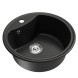 Мойкa ML-GM09 КОМФОРТ круглая, ультра-черная  (344), 510 мм (глуб. чаши 190) - 00-00009286 