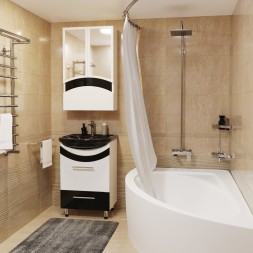 Зеркальный шкаф &amp;quot;РАДУГА-46&amp;quot; чёрный без подсветки - 522476 