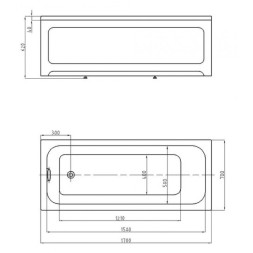 Ванна акриловая AZARIO BELLA прямоугольная 170*70 см (AV.0020170)