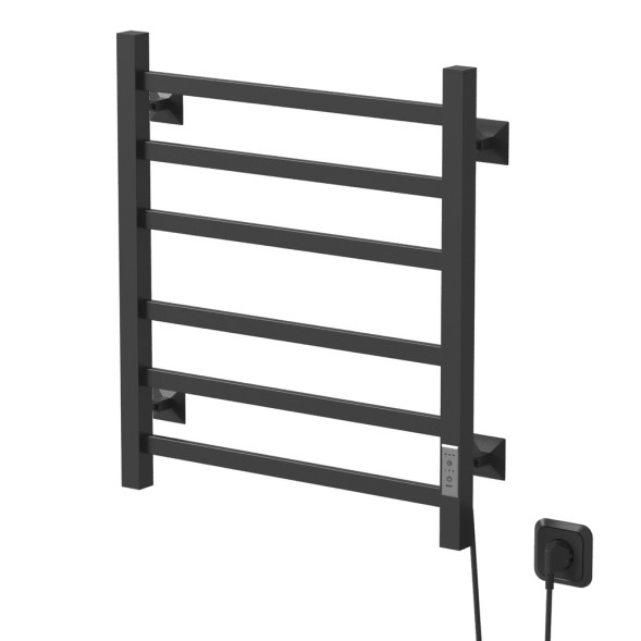 Полотенцесушитель MIXLINE TRIUMPH  60х50 (таймер, 312 Вт, 5 перекладин) электрический ЧЕРНЫЙ - ML-556375 