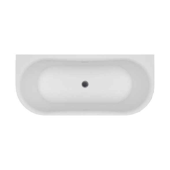 Ванна акриловая Azario ENGELS 1800x750x580 пристенная, в комплекте с сифоном и металлической рамой (ENG18075)