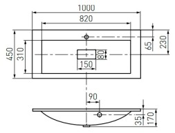 Раковина AQUATON ПРЕМЬЕР М 1000, белая (1A70473KPR010)