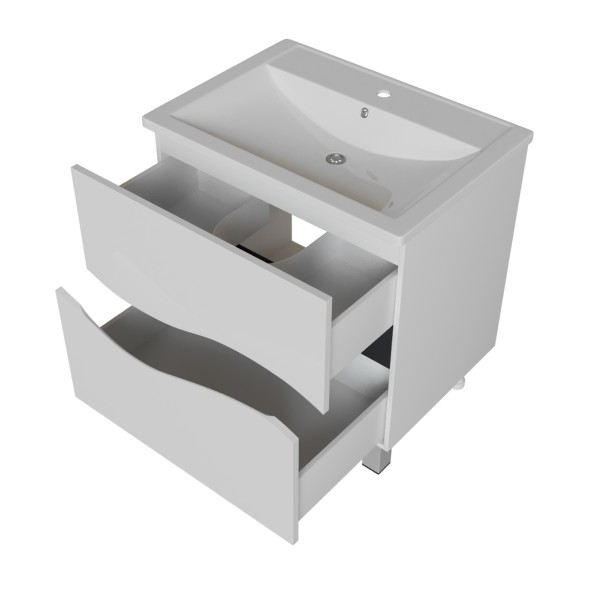 Тумба д/ванной &amp;quot;Лайф-60&amp;quot;  под раковину Марго-60 (MIXLINE) (ПВХ) - 553030 