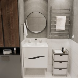 Тумба д/ванной &amp;quot;Лайф-60&amp;quot; подвесная  под раковину Марго-60 (MIXLINE) (ПВХ) - 553031 