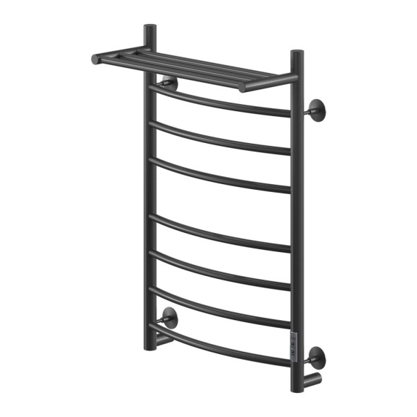 Полотенцесушитель MIXLINE CAPELLA  80х50 (таймер, 382Вт, 7 перекладин + ПОЛКА) электрический ЧЕРНЫЙ - ML-556414 