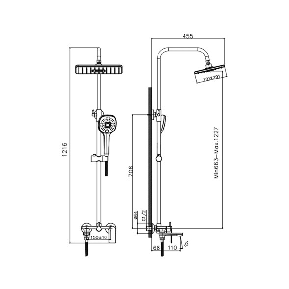Душевая система 35к HB24505  HAIBA лейка &amp;quot;Тропический душ&amp;quot; БЕЛЫЙ/ХРОМ - HB24505 
