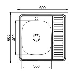 Мойка 60х60 (0,4) лев вып 1 1/2 MIXLINE 16см - 527967 