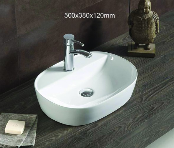 Раковина накладная Azario 500х380х120 овальная, белый (AZ-2202 SP)