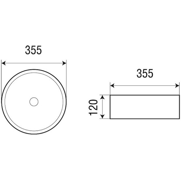 Раковина-чаша Azario 355х355х120 накладная, круглая, светлый мраморный (AZ-3134-M820)