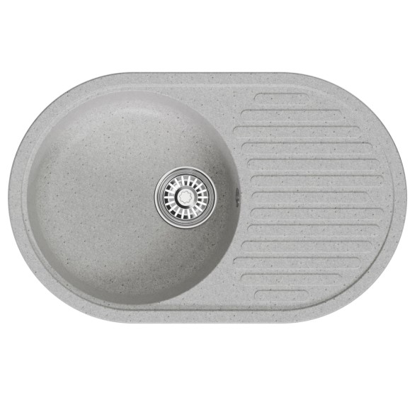 Мойка ML-GM16 КОМФОРТ овальная с крылом, серая (310), 730*460*180мм - 00-00009365 