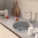 Мойка ML-GM16 КОМФОРТ овальная с крылом, серая (310), 730*460*180мм - 00-00009365 