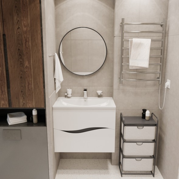 Тумба д/ванной &amp;quot;Лайф-70&amp;quot; подвесная  под раковину Марго-70 (MIXLINE) (ПВХ) - 553032 