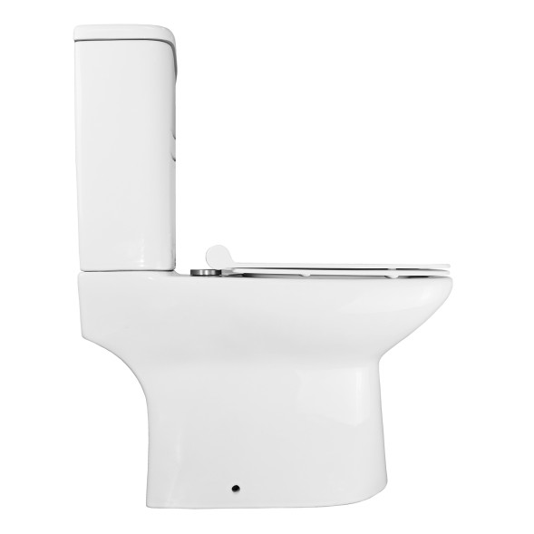 Унитаз-компакт Azario Glory 380х680х812 напольный, безободковый с быстросъемным сиденьем микролифт (AZ-49)