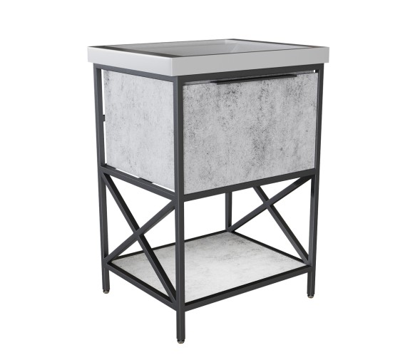 Тумба д/ванной &amp;quot;БРУКЛИН-60&amp;quot; Бетон под раковину Fest 60 (Sanita Luxe) ЛОФТ (ЛДСП) - 548233 