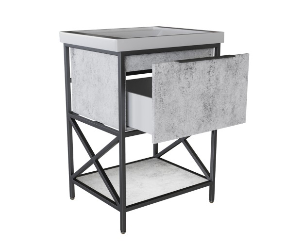 Тумба д/ванной &amp;quot;БРУКЛИН-60&amp;quot; Бетон под раковину Fest 60 (Sanita Luxe) ЛОФТ (ЛДСП) - 548233 