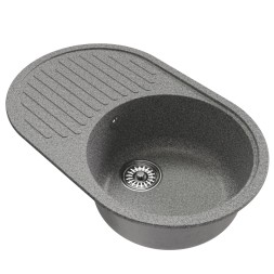 Мойка ML-GM16 КОМФОРТ овальная с крылом, темно-серая (309), 730*460*180мм - 00-00009364 