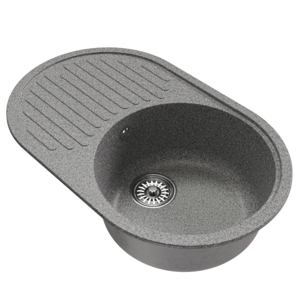 Мойка ML-GM16 КОМФОРТ овальная с крылом, темно-серая (309), 730*460*180мм - 00-00009364 