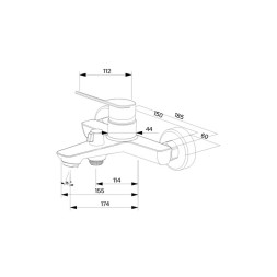 Смеситель для  ванны  35к Milardo ENJSB00M02 &amp;quot;Enjoy&amp;quot; с душ. аксессуарами  ХРОМ - ENJSB00M02 