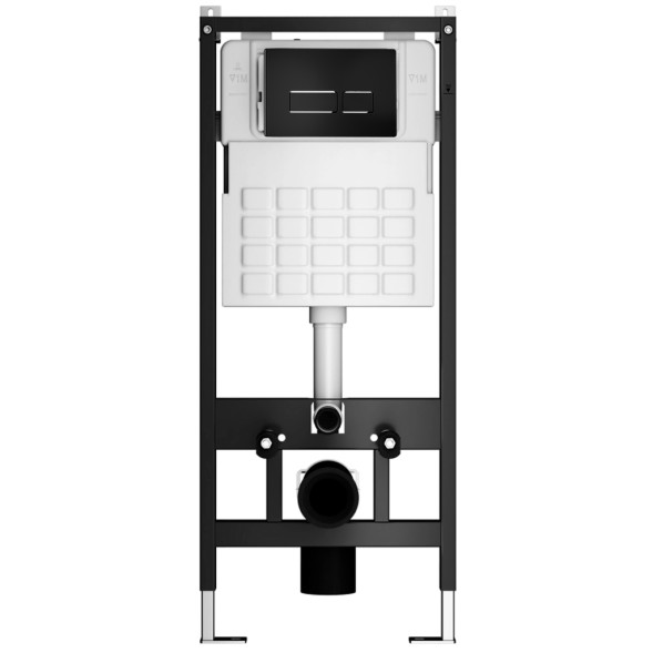 Система инсталляции WAVE, двухрежимная прямоугольная кнопка V2 черная, ПНЕВМАТИКА - 553526 