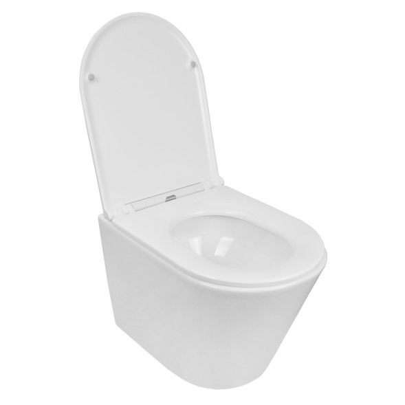 Унитаз подвесной Azario Teramo 515х355х365 безободковый, скрытое крепление, смыв &amp;quot;Торнадо&amp;quot;,  в комплекте с сидением микролифт (AZ-0053-UQ3)