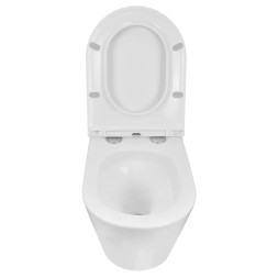 Унитаз подвесной Azario Teramo 515х355х365 безободковый, скрытое крепление, смыв "Торнадо", в комплекте с сидением микролифт (AZ-0053-UQ3)