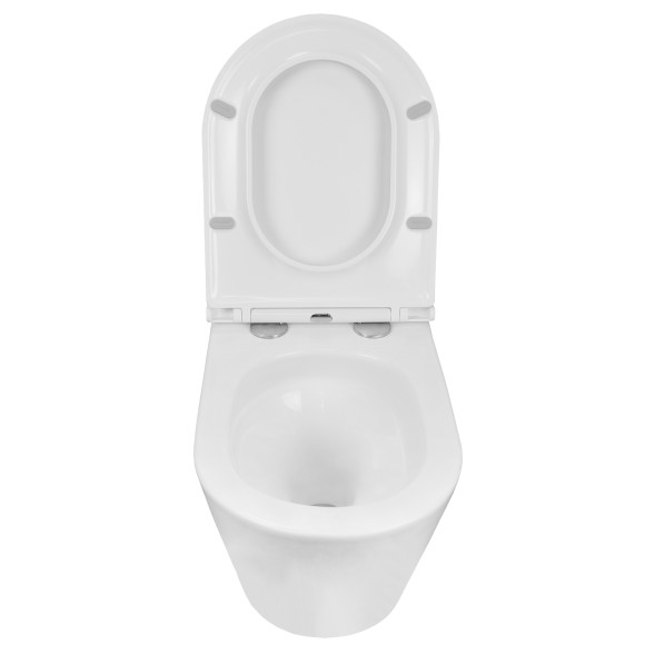 Унитаз подвесной Azario Teramo 515х355х365 безободковый, скрытое крепление, смыв &amp;quot;Торнадо&amp;quot;,  в комплекте с сидением микролифт (AZ-0053-UQ3)