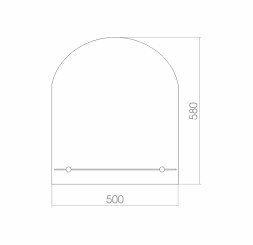 Зеркало MIXLINE "Арка" 500*580 (ШВ) с полкой - 00000006
