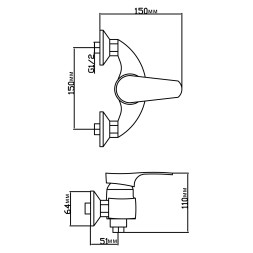 Смеситель для душа 40k MIXLINE ML03-07 - ML03-07