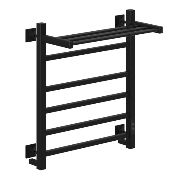 Полотенцесушитель MIXLINE FORTUNE  60х50 (таймер, 445 Вт, 5 перекладин + ПОЛКА) электрический ЧЕРНЫЙ - ML-556428 