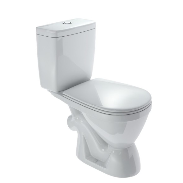 Унитаз-компакт &amp;quot;Лира&amp;quot; белый (косой, нижн, сид. полип., арм) (Rosa) - 4620008191096 