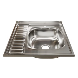 Мойка 60х60 (0,6) прав вып 3 1/2 MIXLINE 16см с сифоном - 528015 