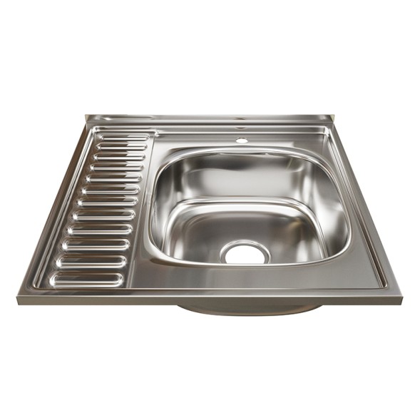 Мойка 60х60 (0,6) прав вып 3 1/2 MIXLINE 16см с сифоном - 528015 