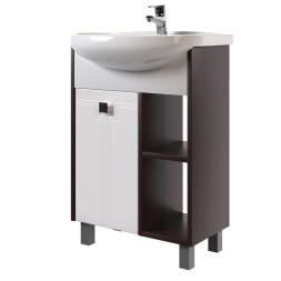 Тумба д/ванной &amp;quot;БОСКО-65&amp;quot; белая/венге под раковину Best-65 (Sanita Lux)(ПВХ) - 550331 