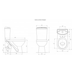 Унитаз-компакт &amp;quot;Комфорт&amp;quot; Декор &amp;quot;Кот на заседании&amp;quot; (кос,ниж,сид. полип.,2-кн.арм)   (Rosa) - 4627094094300 