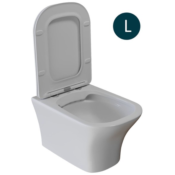 Унитаз подвесной безободковый WAVE CITY сид. дюропласт, м/л, быстр, БЕЛЫЙ глянец (L) - 550502 